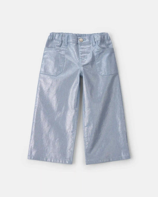 Toddler Girl Metallic Wide-Leg Pants - Silver