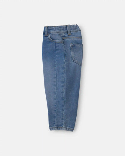 Toddler Girl Fleece-Lined Denim Barrel Jeans - Medium Wash