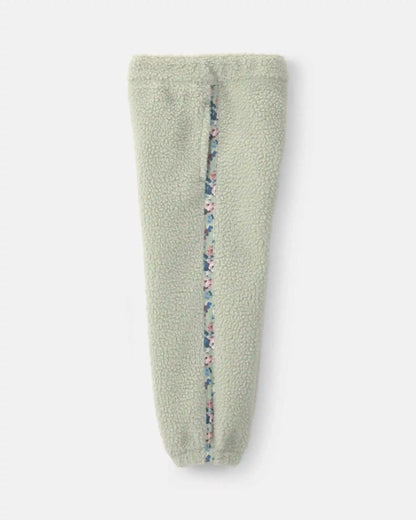 Toddler Girl Floral Fleece Joggers - Green