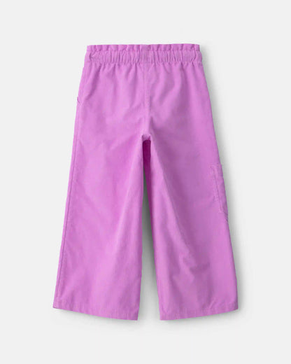 Toddler Girl Flower Corduroy Wide-Leg Pants - Purple