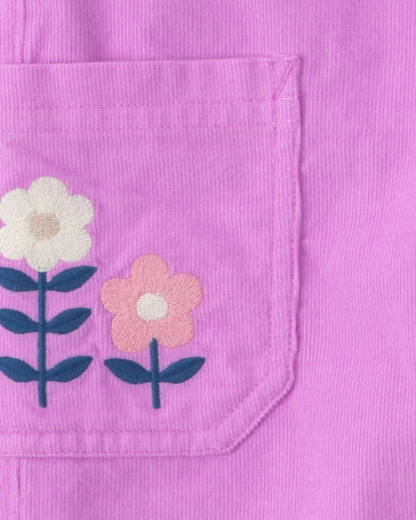 Toddler Girl Flower Corduroy Wide-Leg Pants - Purple