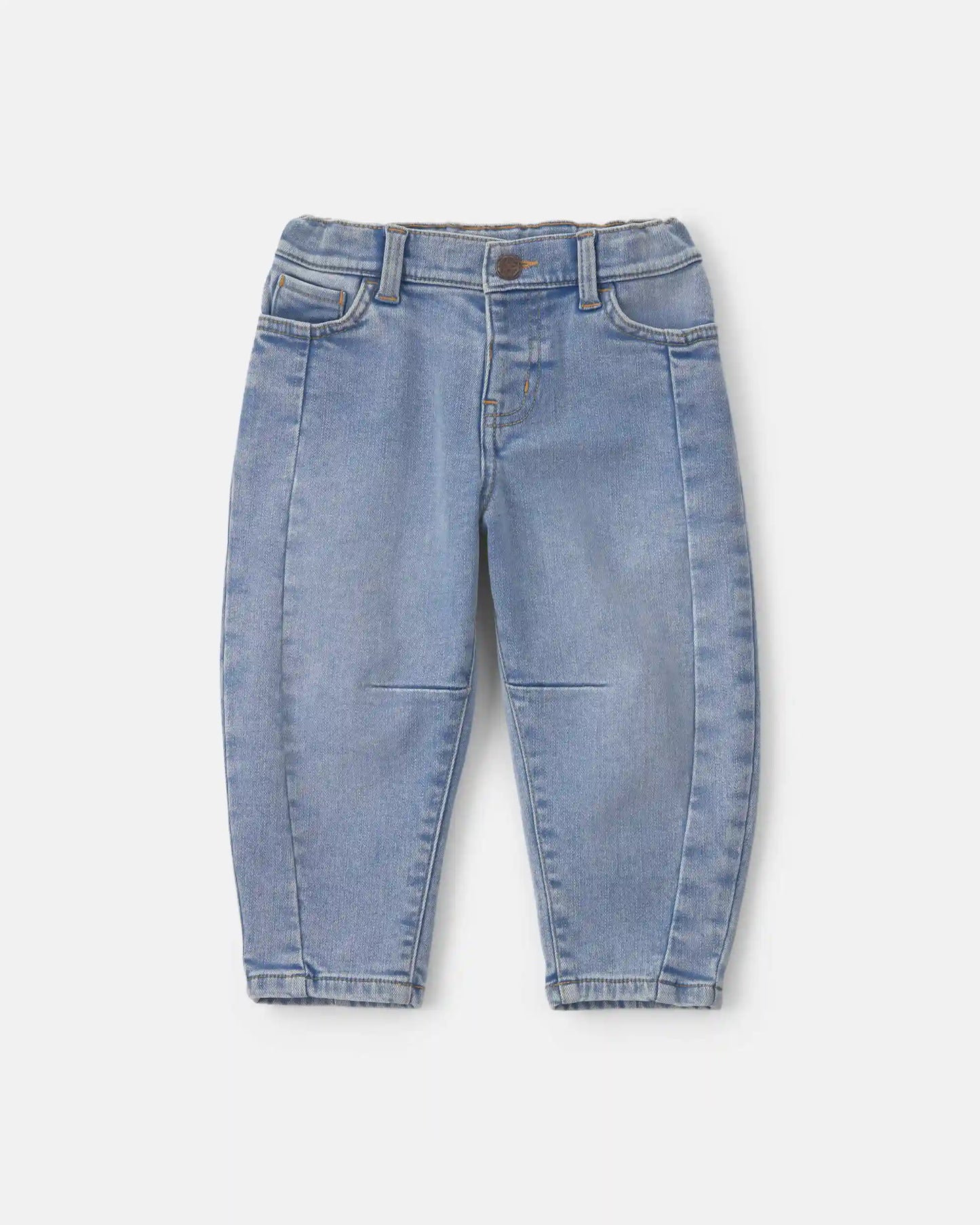 Toddler Girl Fleece-Lined Denim Barrel Jeans - Light Wash