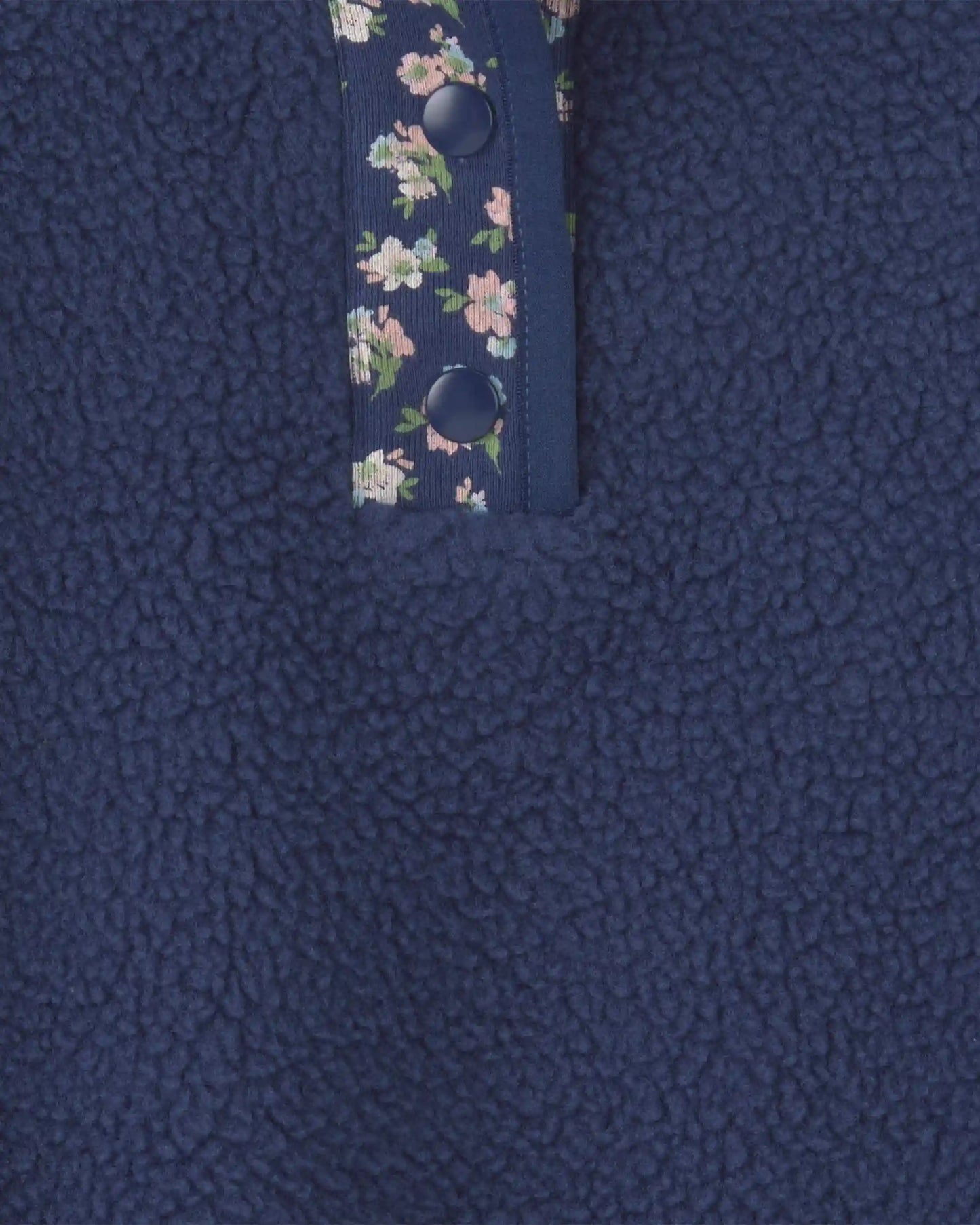 Toddler Boy Floral Fleece Pullover - Navy Blue