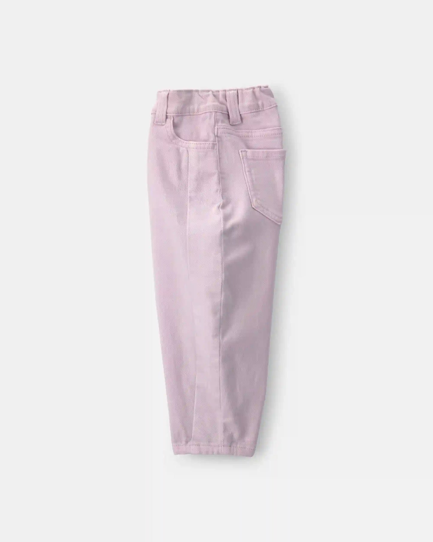 Toddler Girl Teddy Fleece Denim Barrel Jeans - Purple