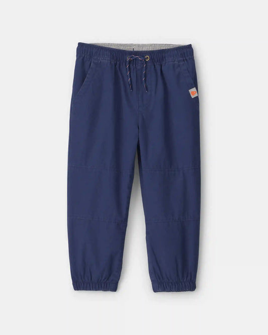 Toddler Boy Poplin Joggers - Blue