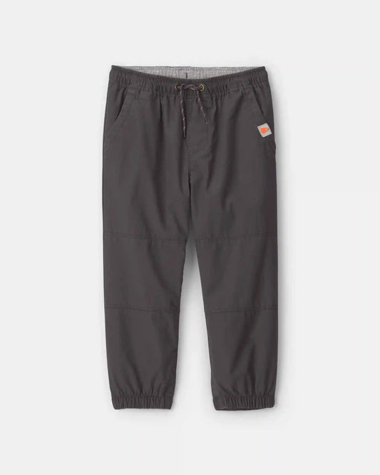 Toddler Boy Poplin Joggers - Black