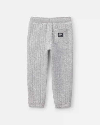 Toddler Boy Quilted Joggers - Grey
