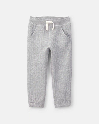 Toddler Boy Quilted Joggers - Grey