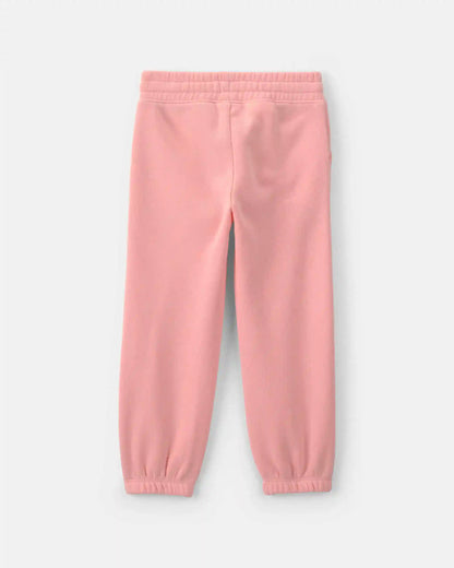 Toddler Girl Flower Fleece Pull-On Pants - Coral