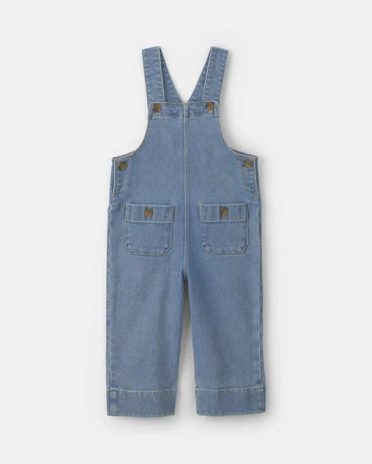 Toddler Girl Denim Overalls - Medium Wash