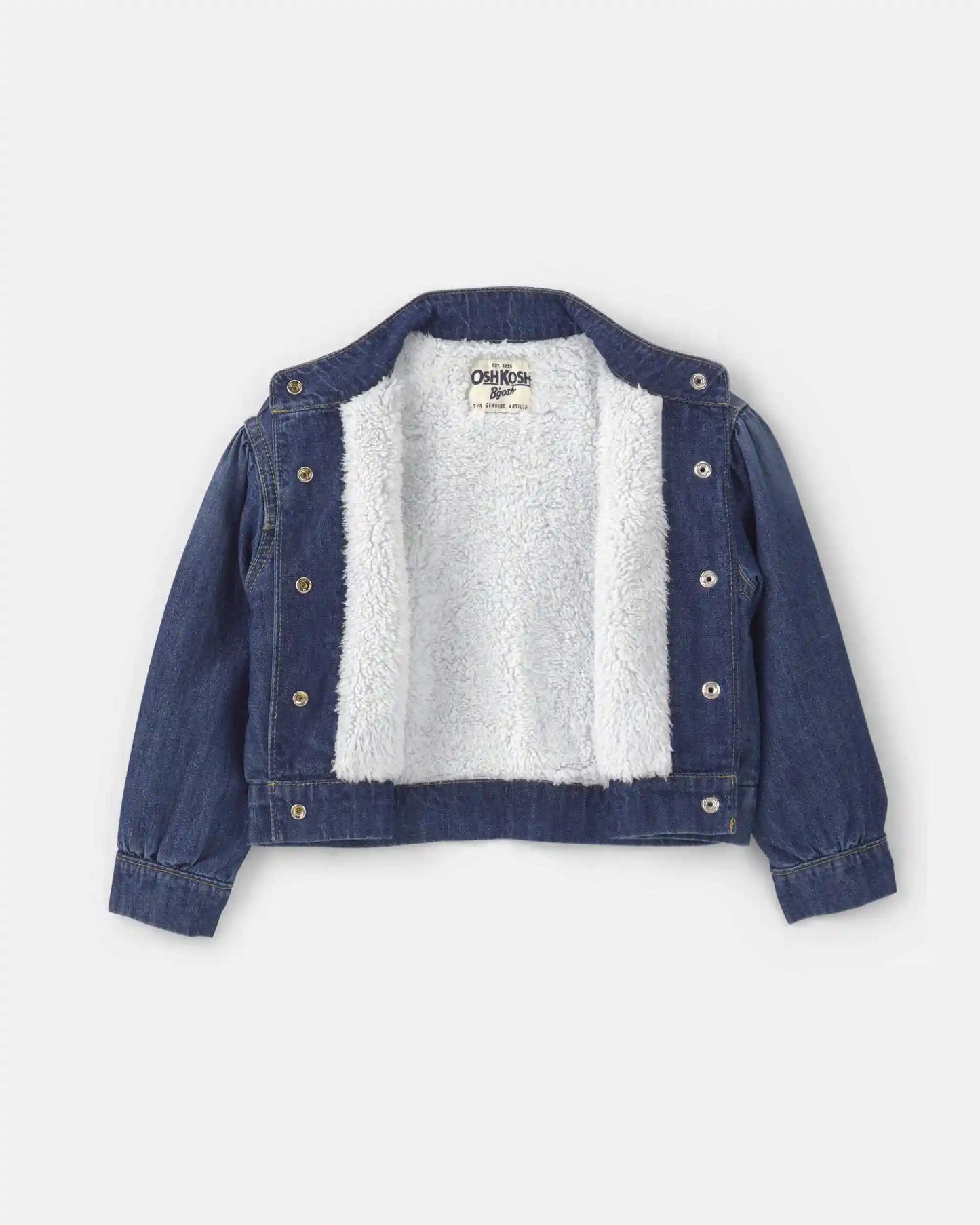 Toddler Girl Teddy Fleece-Lined Denim Jacket - Dark Wash