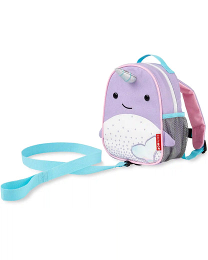 Zoo Mini Backpack with Safety Harness - Narwhal