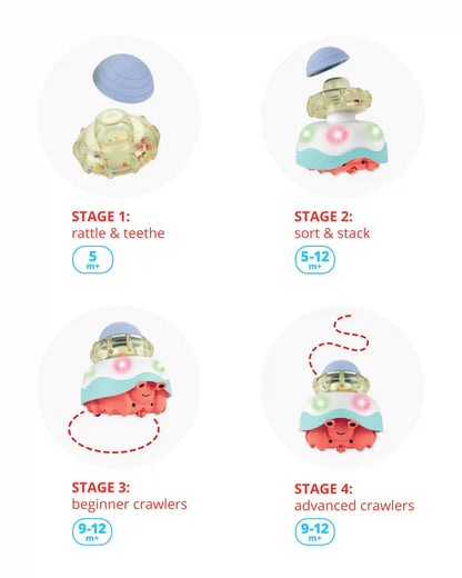 Seascape Stack & Crawl 4-in-1 Crab Baby Crawl Toy