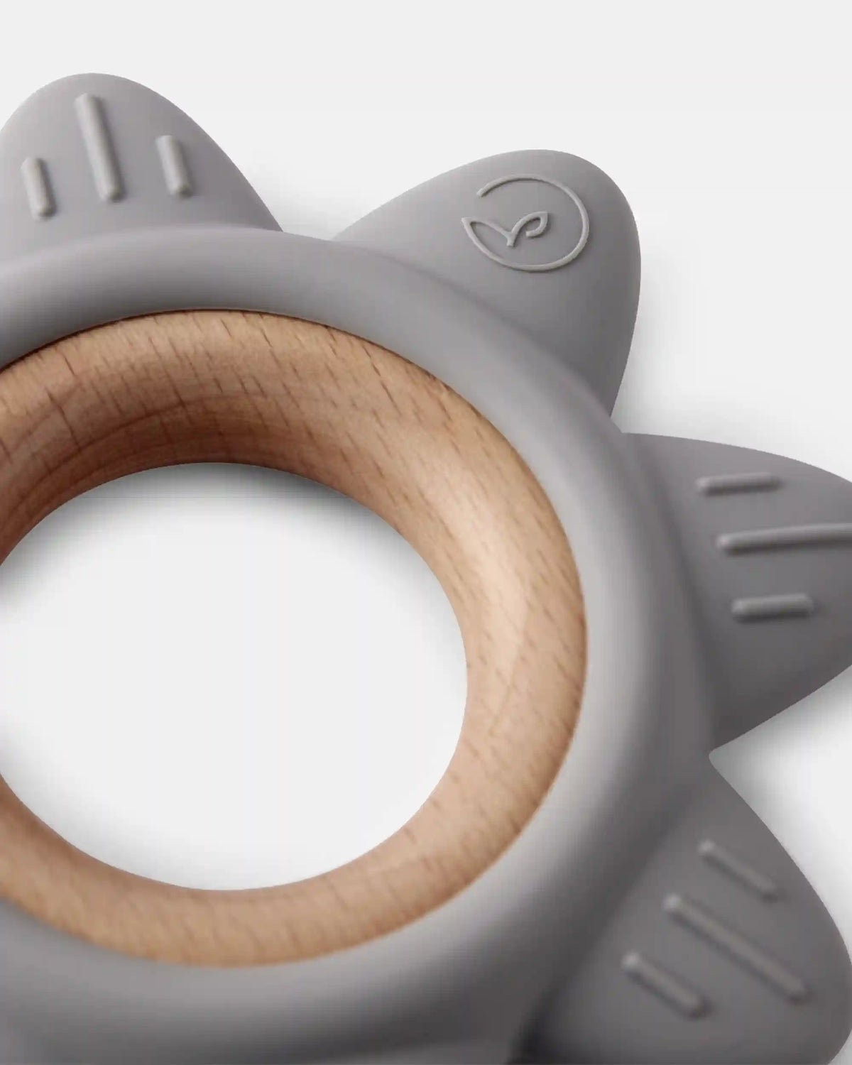Baby Little Planet Silicone & Wood Teether - Grey