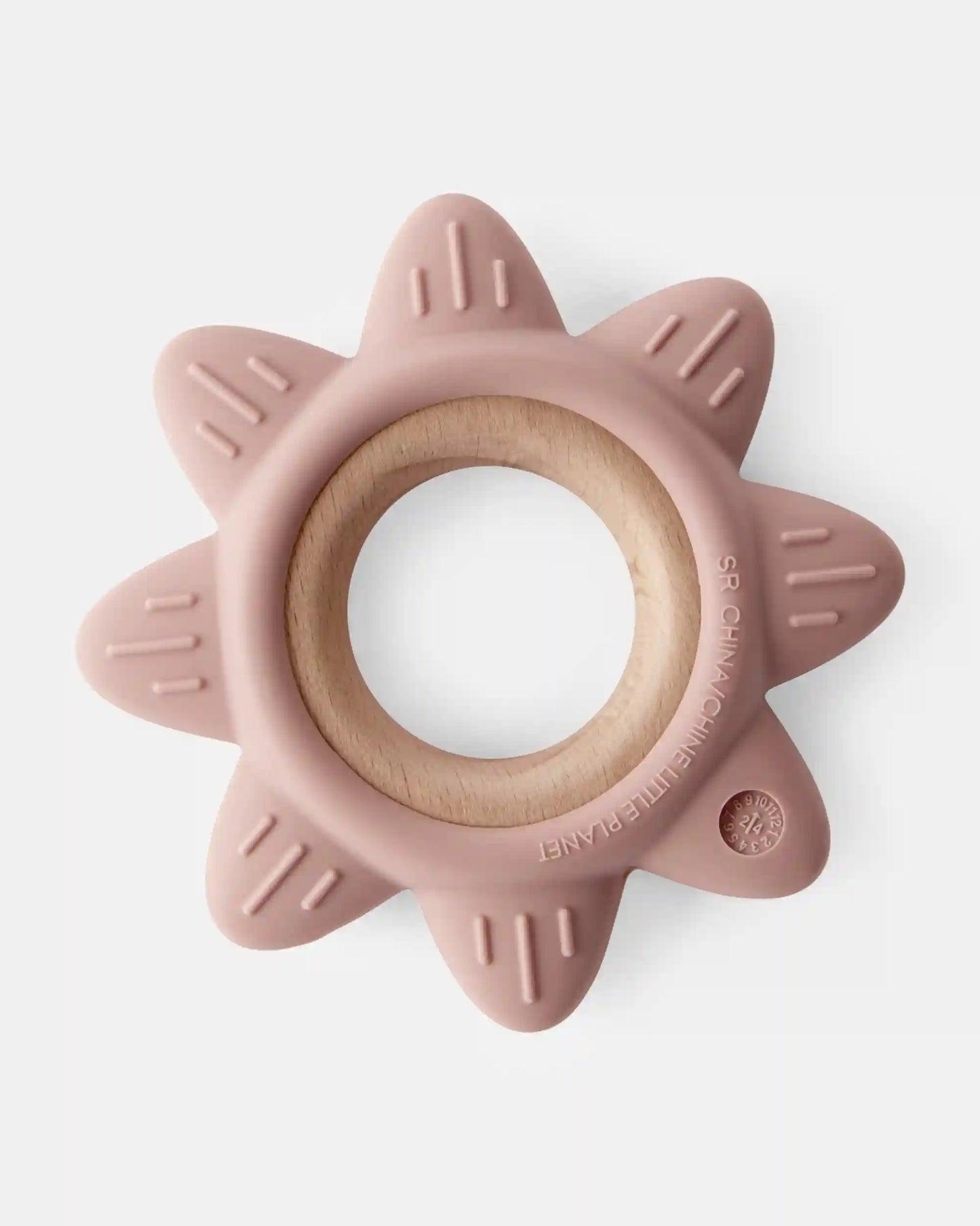 Baby Little Planet Silicone & Wood Teether - Pink