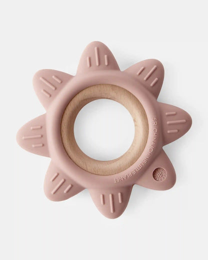 Baby Little Planet Silicone & Wood Teether - Pink
