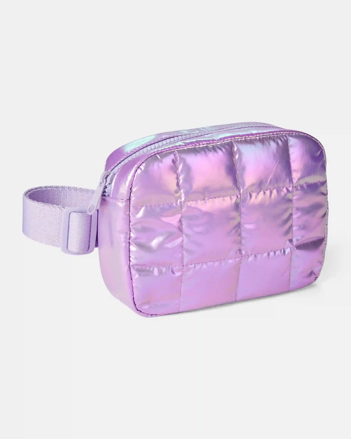 Girls Quilted Shiny Sling Bag - Purple