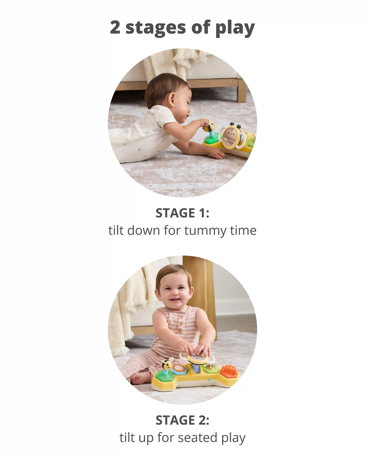 Farmstand See & Bee Steering Wheel & Tummy Time Baby Toy