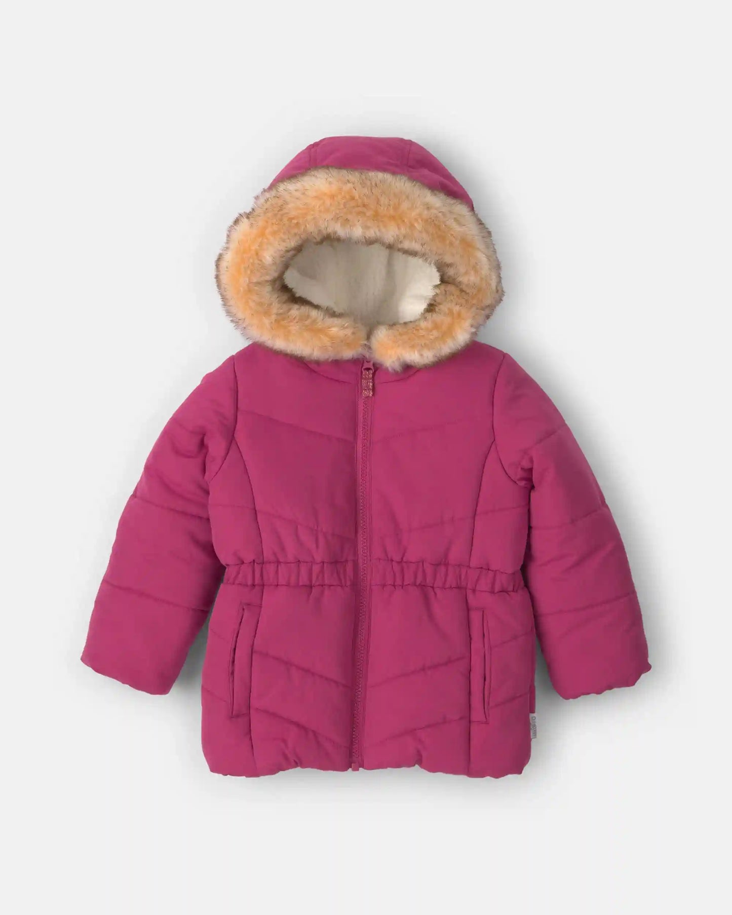 Toddler Girl Hooded Heavyweight Winter Jacket - Burgundy