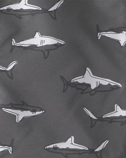 Baby Boy Shark Raincoat - Grey