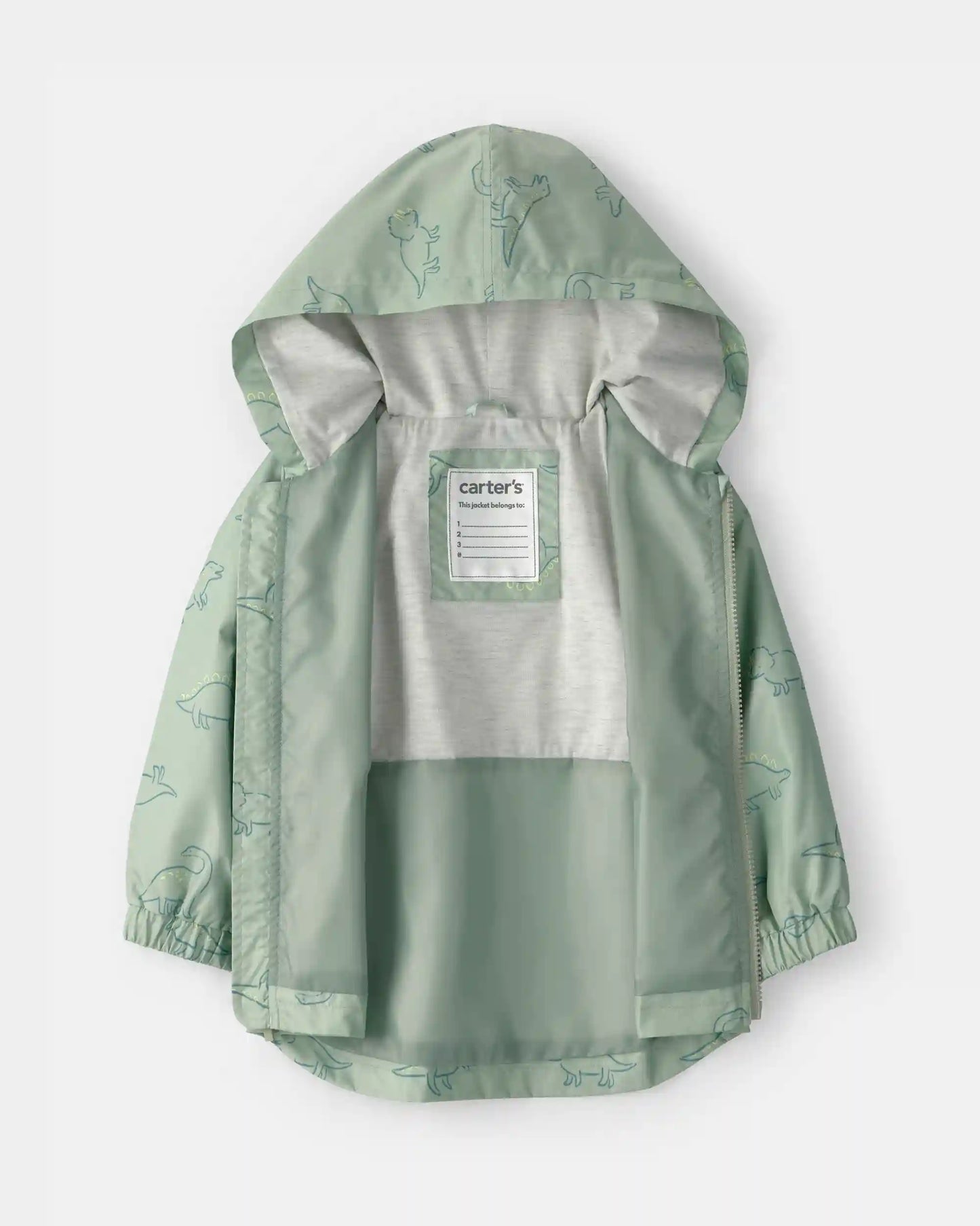 Toddler Boy Dinosaur Raincoat - Green