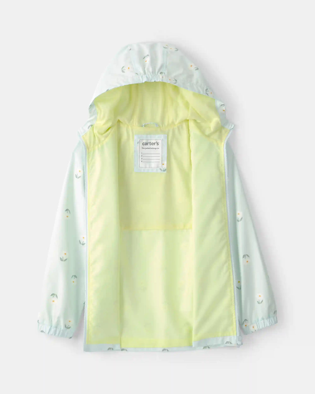 Girls Floral Raincoat - Blue