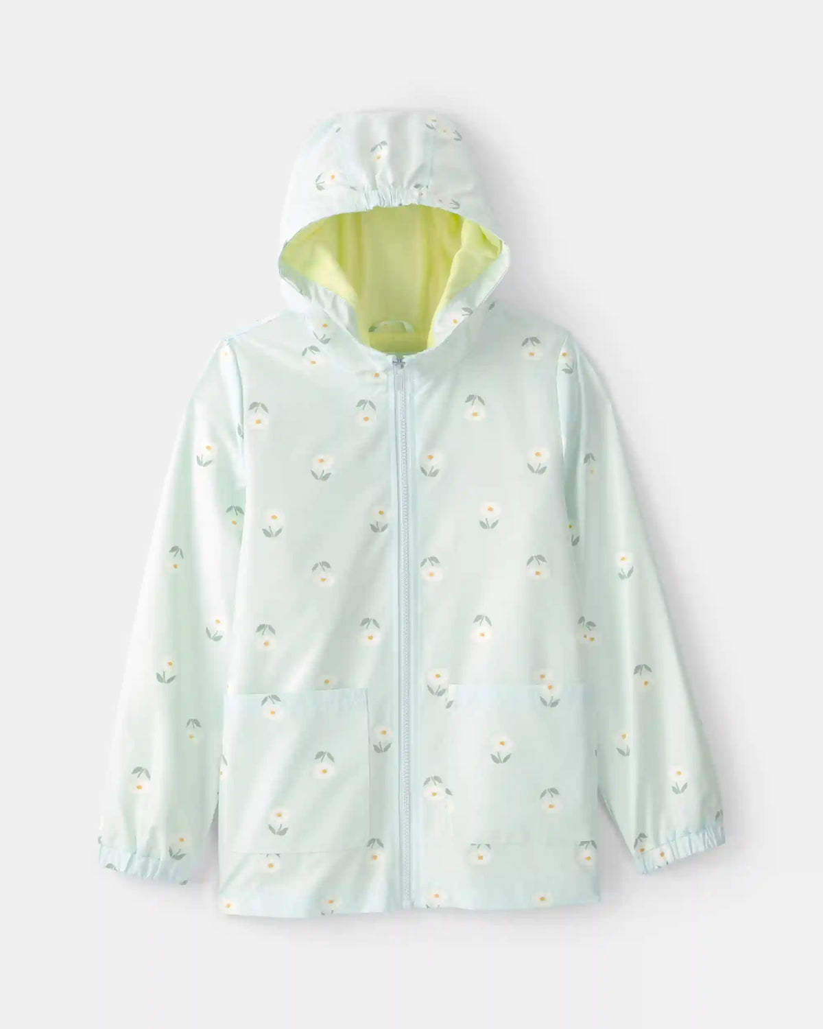 Girls Floral Raincoat - Blue