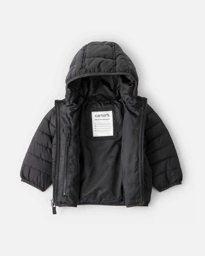 Baby Boy Midweight Packable Puffer - Black