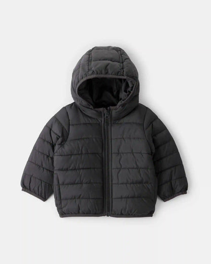Baby Boy Midweight Packable Puffer - Black