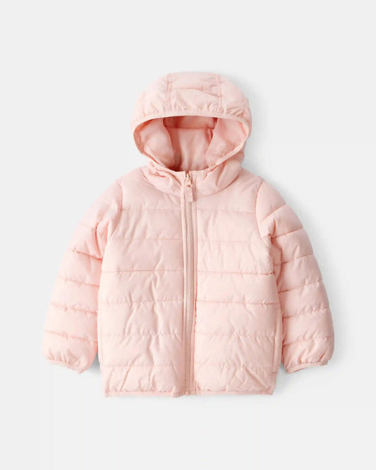 Toddler Girl Midweight Packable Puffer - Pink