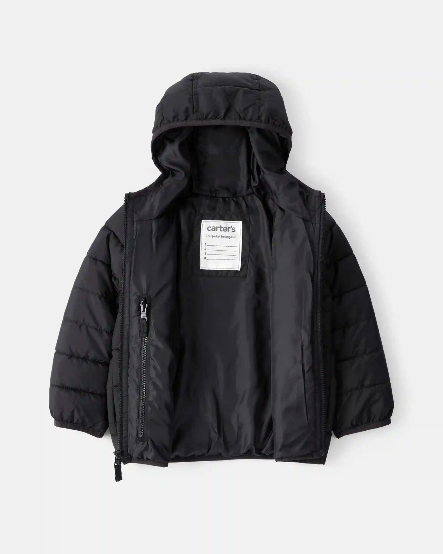 Toddler Boy Midweight Packable Puffer - Black