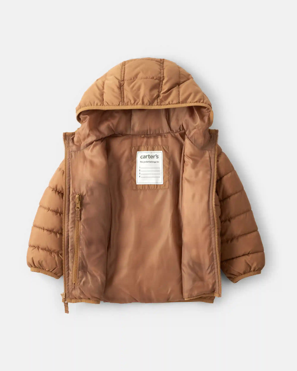 Toddler Boy Midweight Packable Puffer - Brown