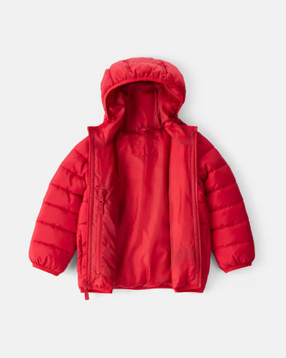Toddler Boy Midweight Packable Puffer - Red