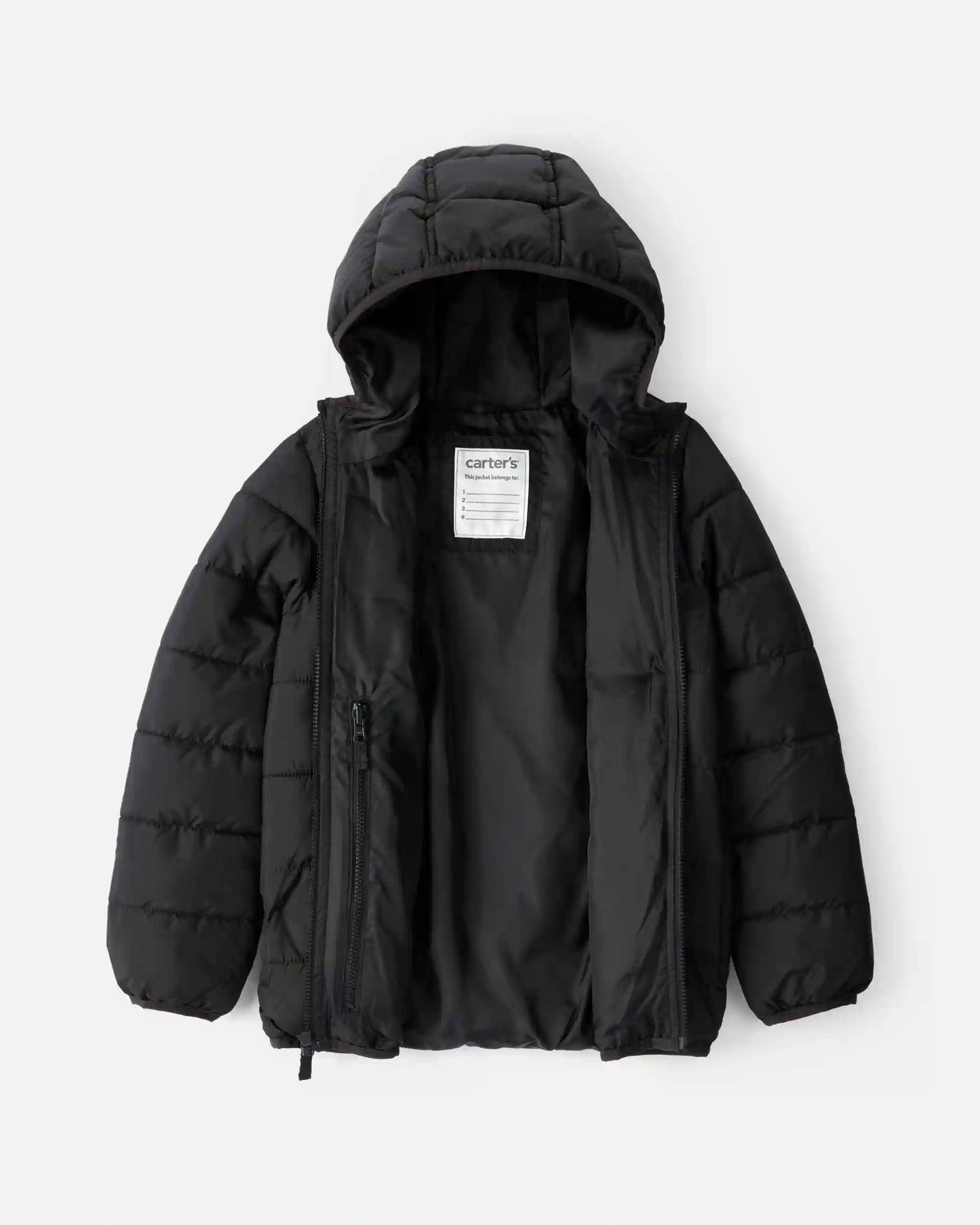 Boys Midweight Packable Puffer - Black