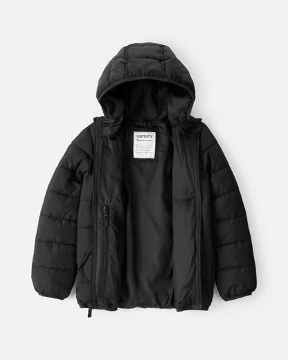 Boys Midweight Packable Puffer - Black