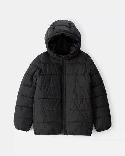 Boys Midweight Packable Puffer - Black