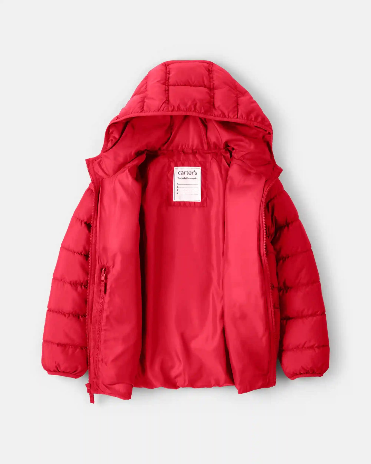 Boys Midweight Packable Puffer - Red