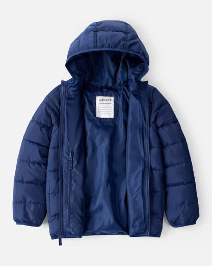 Boys Midweight Packable Puffer - Navy Blue