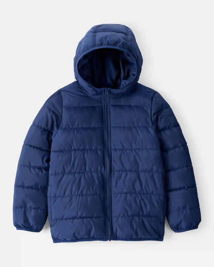 Boys Midweight Packable Puffer - Navy Blue