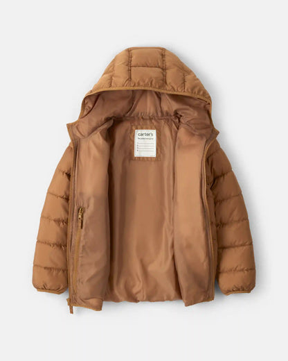 Boys Midweight Packable Puffer - Brown