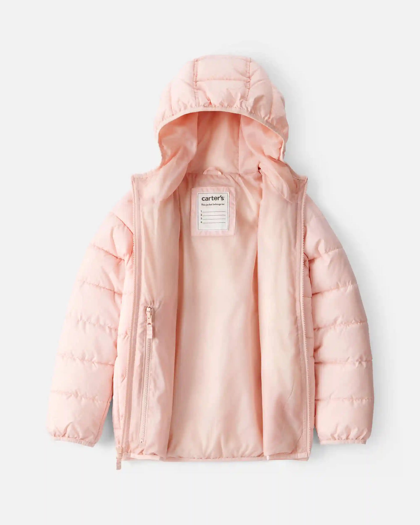Girls Midweight Packable Puffer - Pink