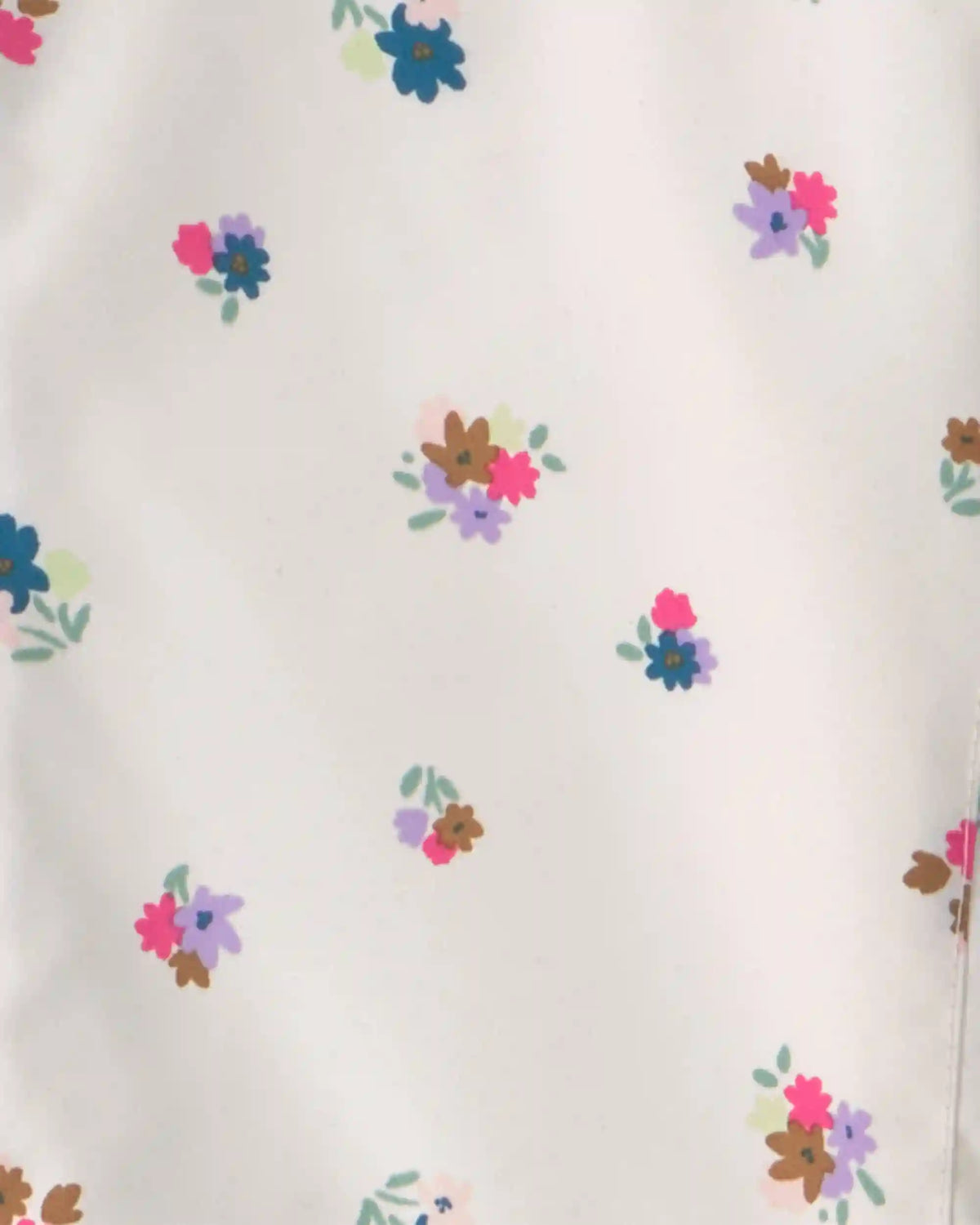 Girls Floral Hooded Midweight Winter Jacket - Cream