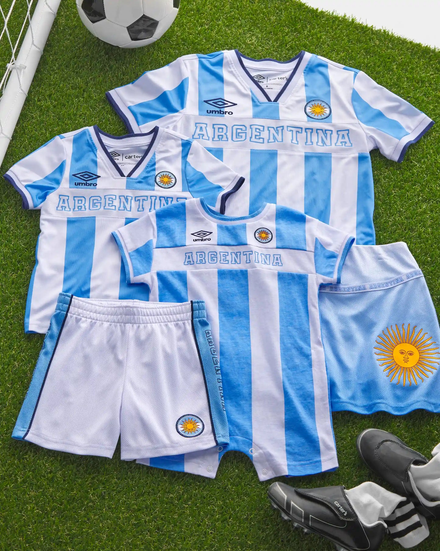 Girls Umbro Argentina Active Skort - Light Blue/White