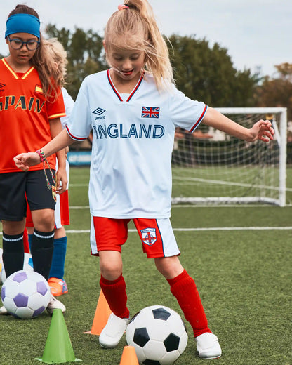 Kids Umbro England Mesh Soccer Shorts - Red/Blue/White