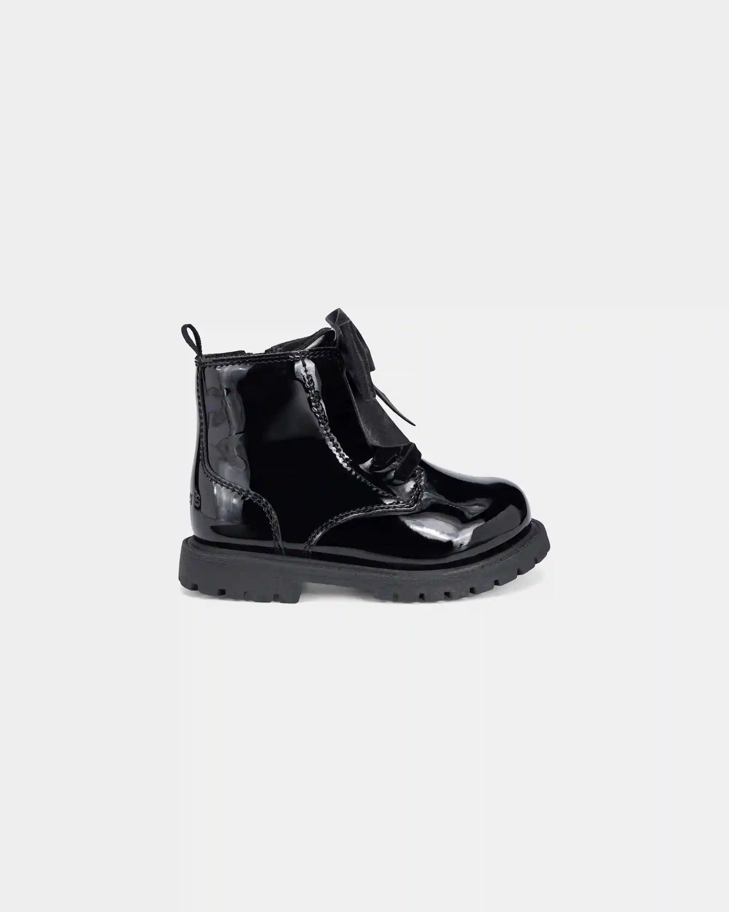 Toddler Girl Bow Combat Boots - Black