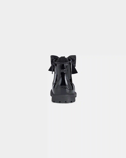Toddler Girl Bow Combat Boots - Black