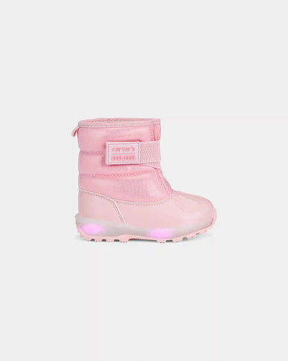 Toddler Girl Iridescent Light-Up Snow Boots - Pink