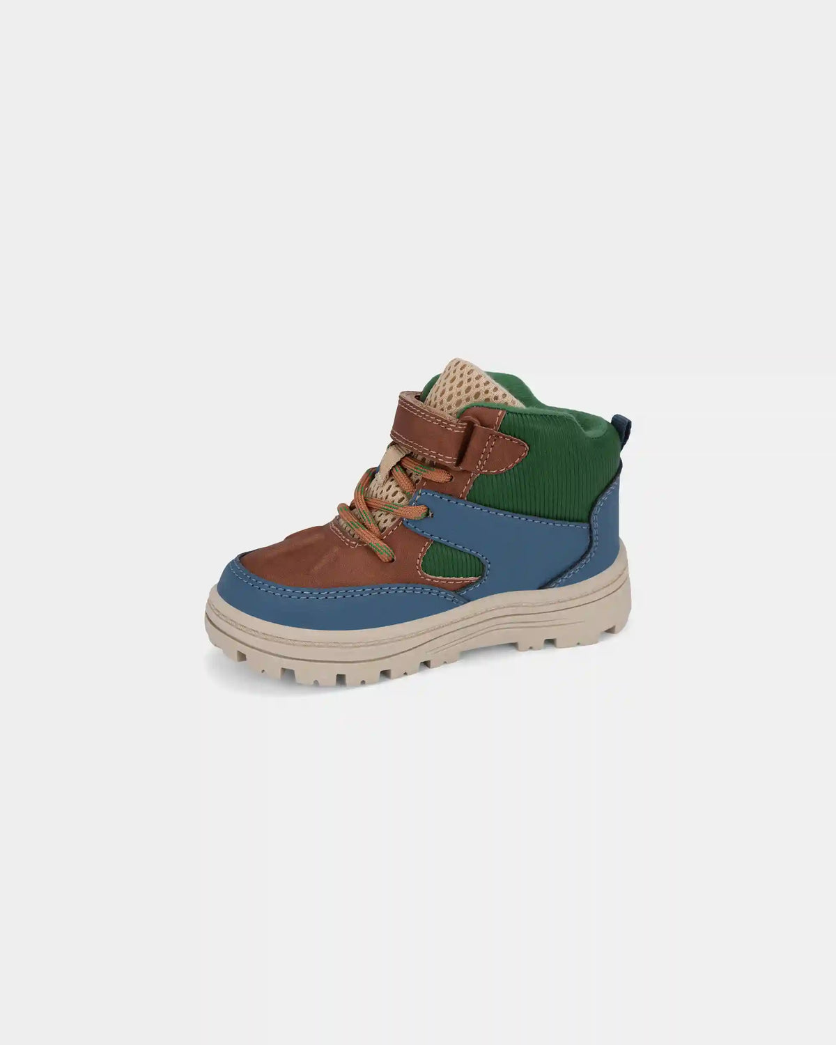 Toddler Boy Color Block High Top Boots - Blue/Brown/Green