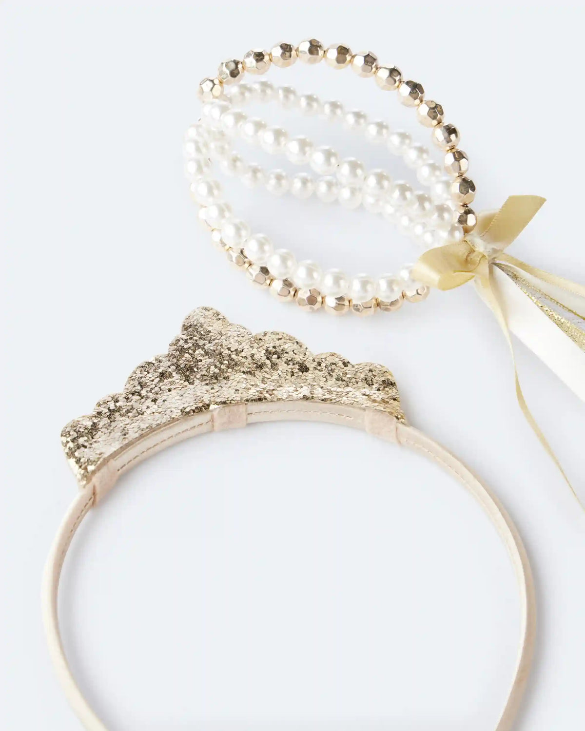 Toddler Girl 2-Pack Crown & Scepter Set - Gold/Pearl