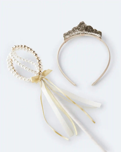 Toddler Girl 2-Pack Crown & Scepter Set - Gold/Pearl